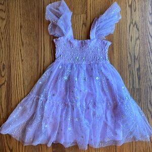 Zunie Kids’ Lilac Flutter Sleeve Dress